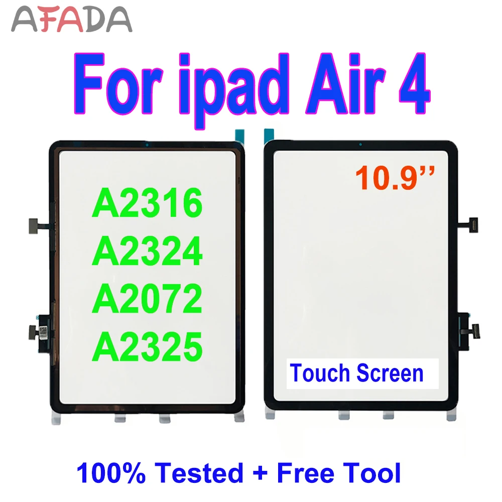 

Переднее стекло 10,9 дюйма для IPad Air 4 Air4 4-го поколения 2020 A2316 A2324 A2325 A2072, панель дисплея, сенсорный экран, дигитайзер, замена