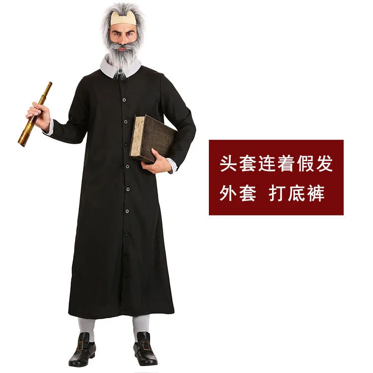 Halloween Child Kid Science Exhibition Scientist Cosplay Galileo Role Play Godfather School Stage Performance Holiday Costume