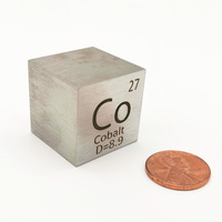 Solid Cobalt Cube 10mm 25.4mm Density Co 99.96% Pure for Element Collection Hand Made DIY Hobbies Crafts Display 1 Inch Cube