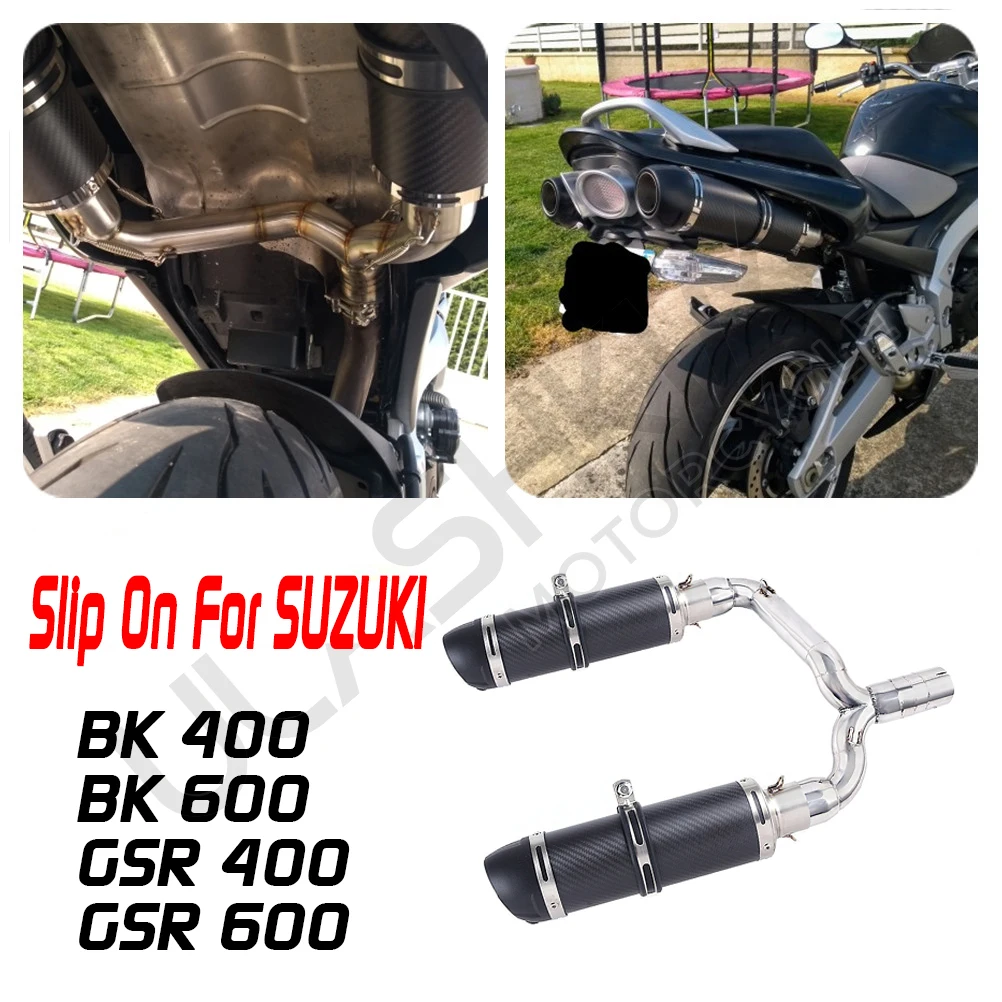 

Slip On For suzuki GSR400 GSR600 BK400 BK600 GSR BK 400 600 Modified Link Pipe Motorcycle Full Exhaust Muffler Escape System