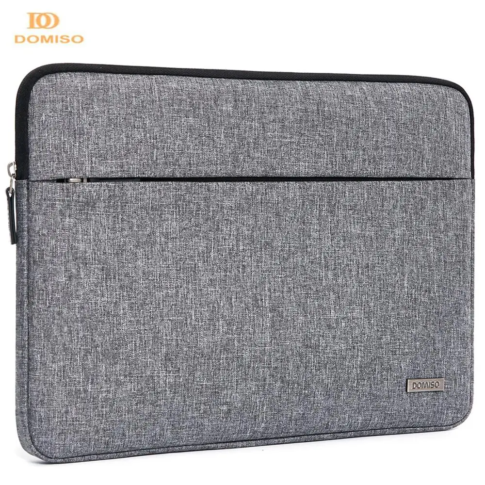 DOMISO Canvas Shockproof 10 11 13 14 15.6 Inch Laptop Sleeve Tablet Protective Case Anti-shock Padding Computer Bag Blue Grey