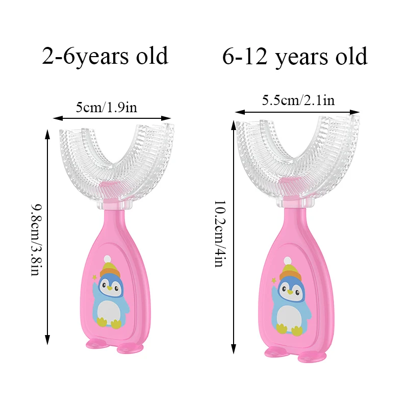 Cepillo de dientes en forma de U para niños, limpieza de silicona, saludable, 360 °, cuidado bucal, salud, belleza, suave