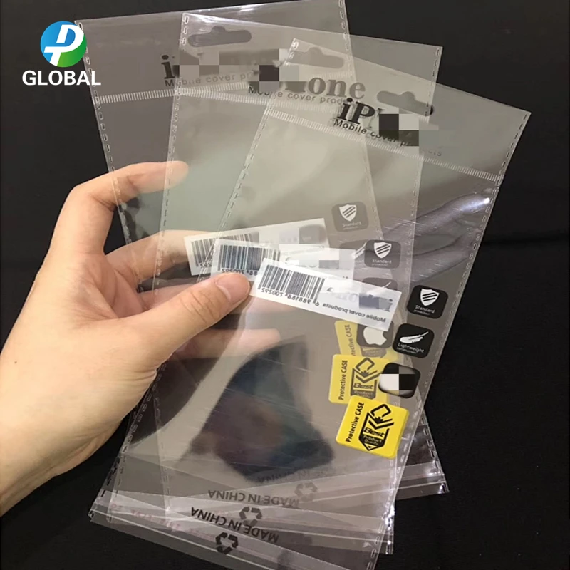 D&P 300pcs 10*17cm Transparent Self Adhesive sealing OPP Plastic packaging bag phone case packaging bags with plane hanging hole