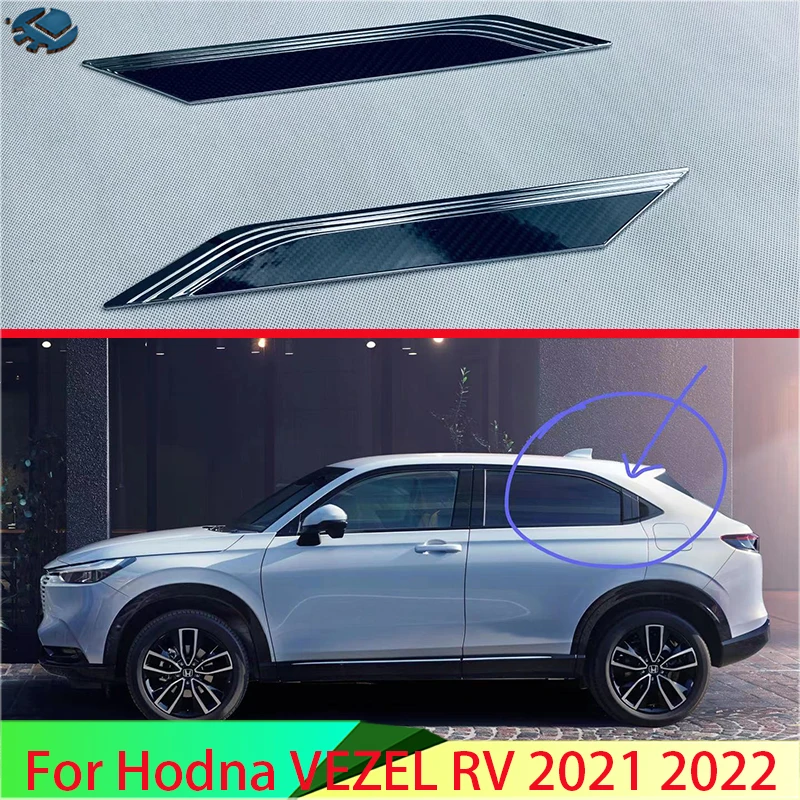 For Hodna VEZEL HR-V 2021 2022 Car Accessories  ABS Chrome C Pillar Outside Window Trim