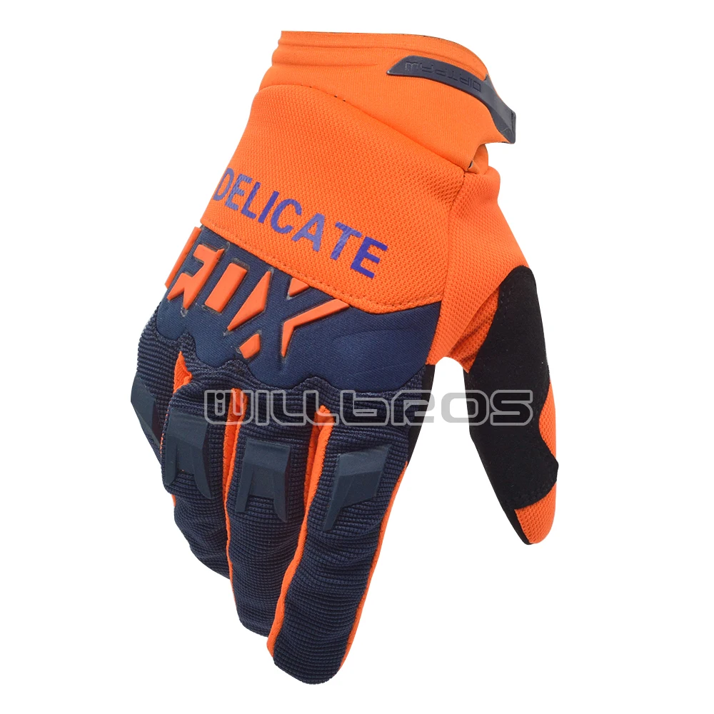 

Moto Racing Gloves Air Mesh Guantes MX Bike Cycling Offroad Mountain Bicycle Enduro Scooter Orange Luvas Unisex Mens