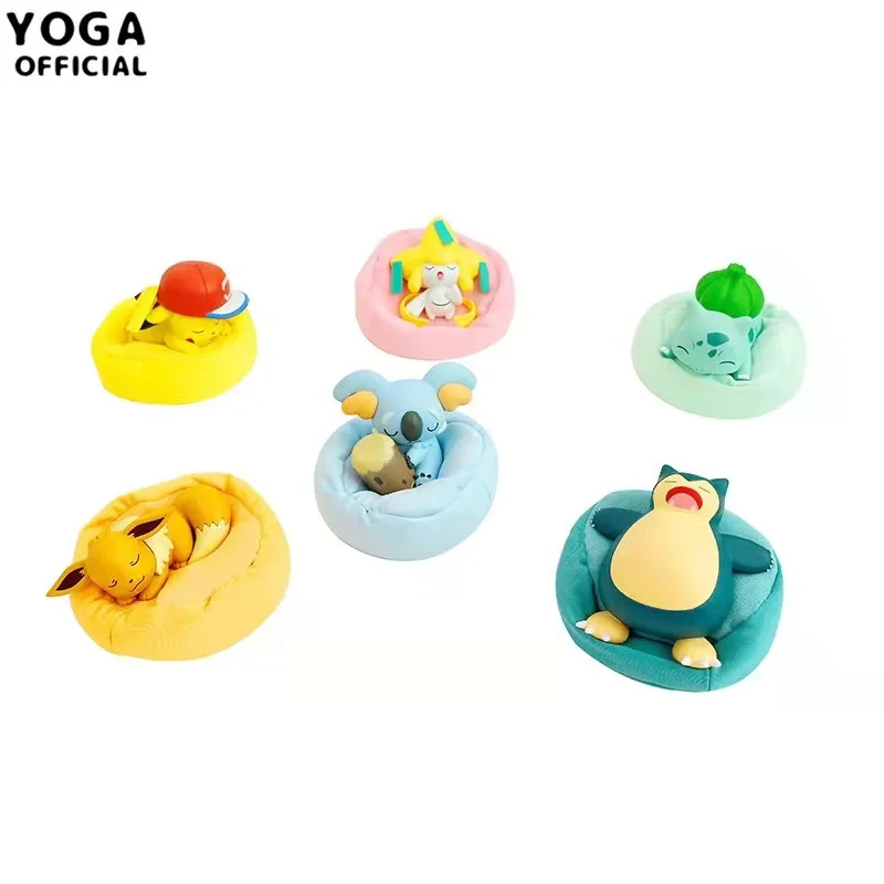 Figura de Anime de Pokémon Original, serie Starry Dream, Pikachu, Eevee, Snorlax, con Base de felpa, modelo de juguete, regalos de cumpleaños para niños