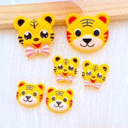 10Pcs New Cute Mixed Little Tiger Head Flat Back Resin Cabochons Scrapbooking DIY Jewelry Craft Decoration Accessorie