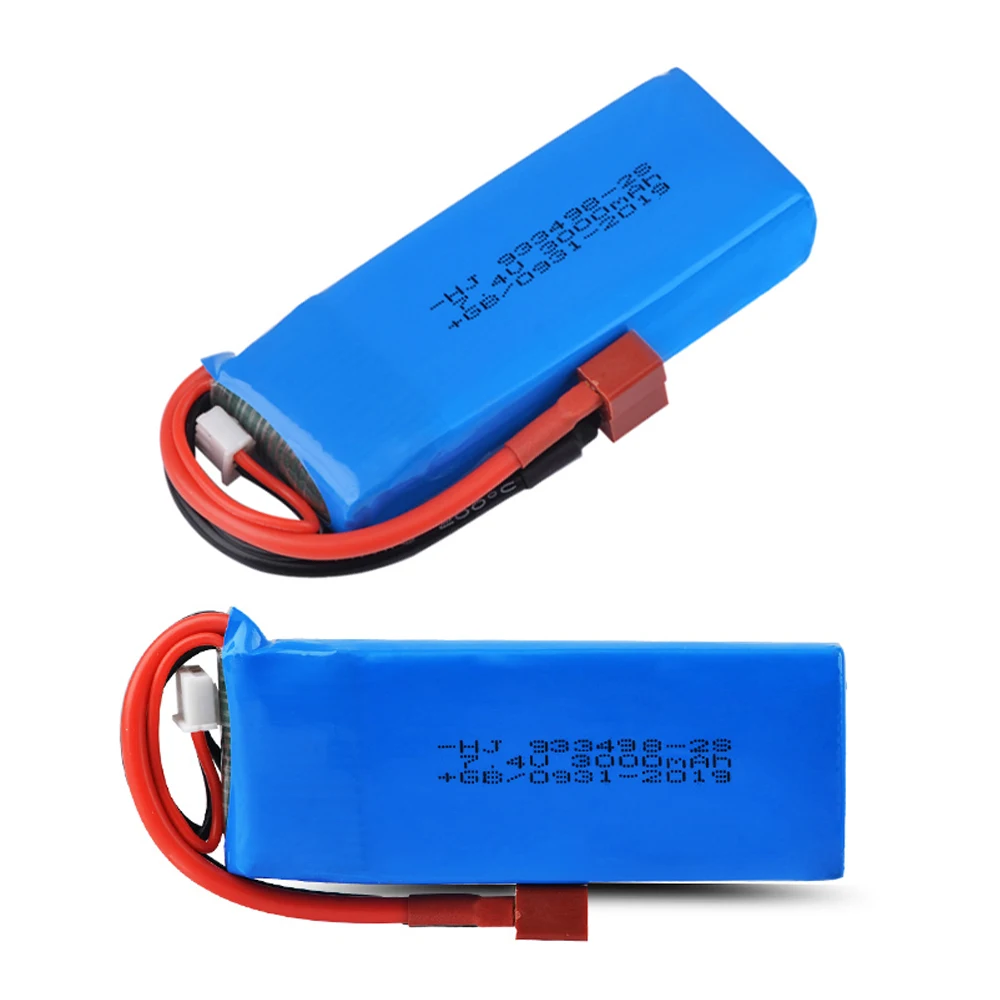 1 / 2 / 5pcs Upgrade 7.4V 3000mAh Lipo Battery 2S for Wltoys 144001 124018 124019 Rc Car R/C truck Spare Parts