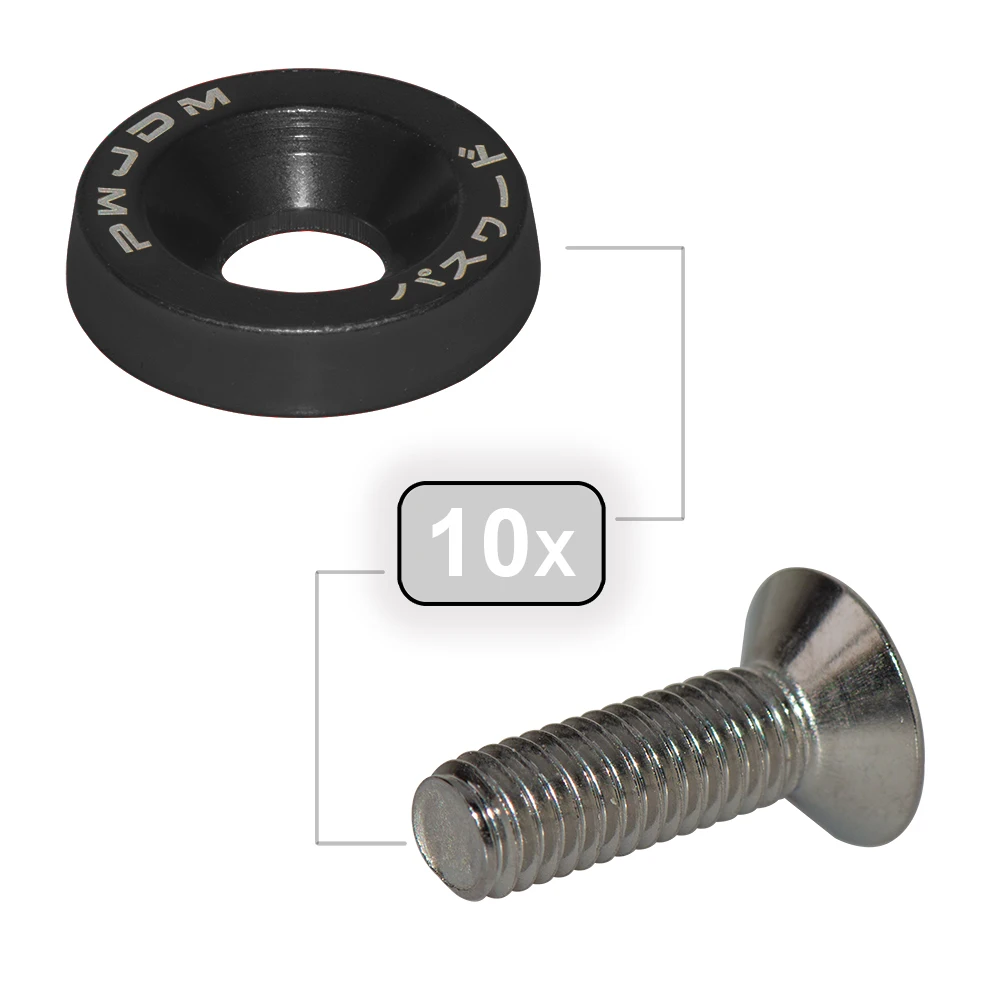 Universal Car modification M6 screw License Plate Bolts Auto Accessories 10PCS M6 JDM style