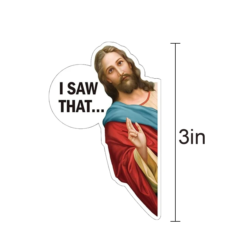 10Pcs Jesus I Saw That Stickers Decals Waterproof Self Adhesive for DIY Pencil Case Car Guitar Computer Wall Decorative