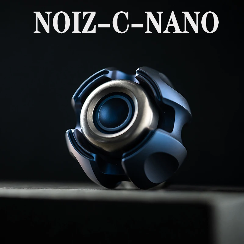 LAUTIE Fingertip Gyro Noise C-nano Limited Edition Titanium Blue/red Copper Metal Finger Decompression Toy Black Technology EDC