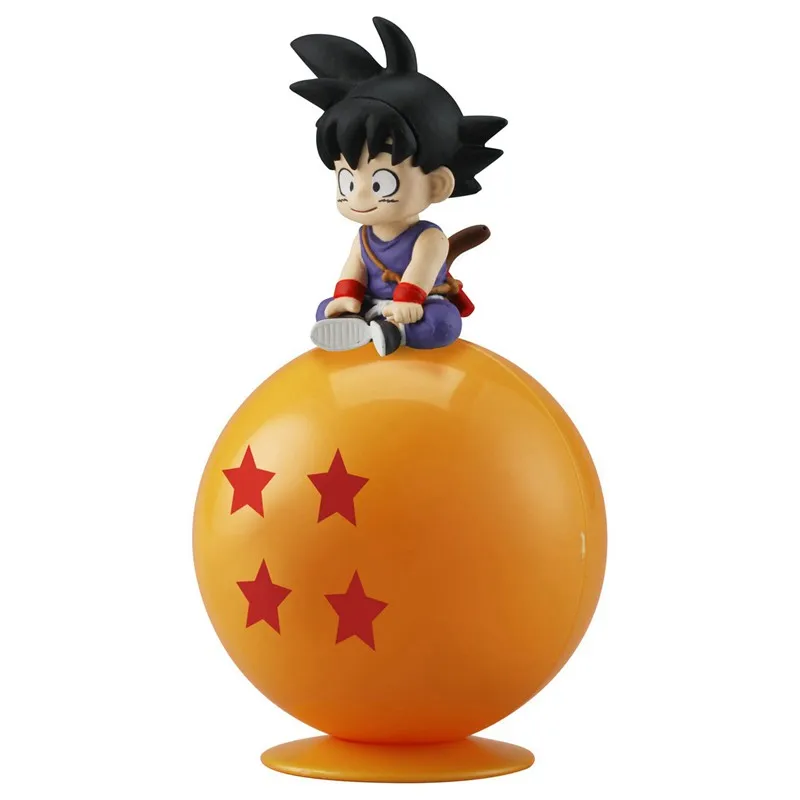 Bandai Genuine Gashapon Toys Dragon Ball Super Son Goku Kuririn Zeno Majin Buu Sitting on The Ball Action Figure Model Toys