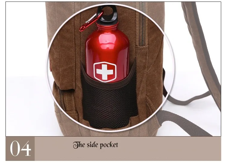 Vintage Canvas Rucksack für Herren, große Kapazität, Reise-Umhängetasche, hochwertige modische Studententasche, Herren-Notebook-Laptop-Rucksack – Detail 30