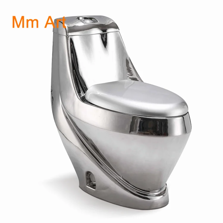 Artistic Golden Diamonds Style One Piece Closestool Siphon Jet Fluishing S-Trap Floor Mounted Luxious Villa Bathroom Seat Toilet