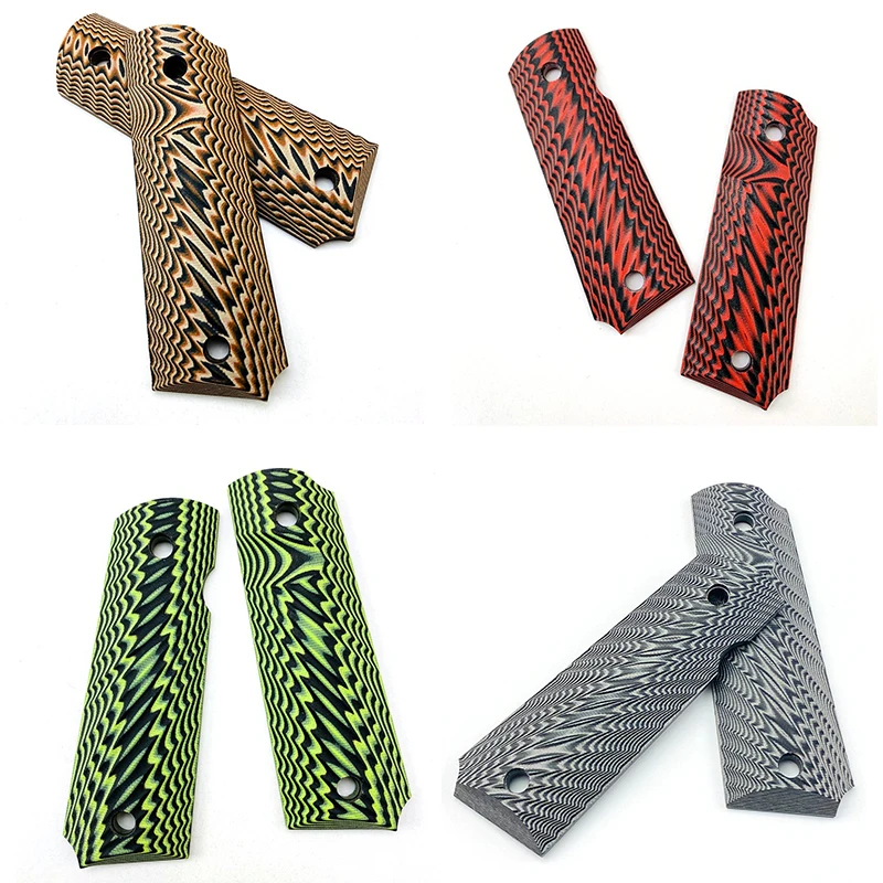 1Pair G10 Material Tactics 1911 Models Grips Handle Patch Custom DIY Making Pistol Scales Shank Accessories Parts Anti-Slip Slab