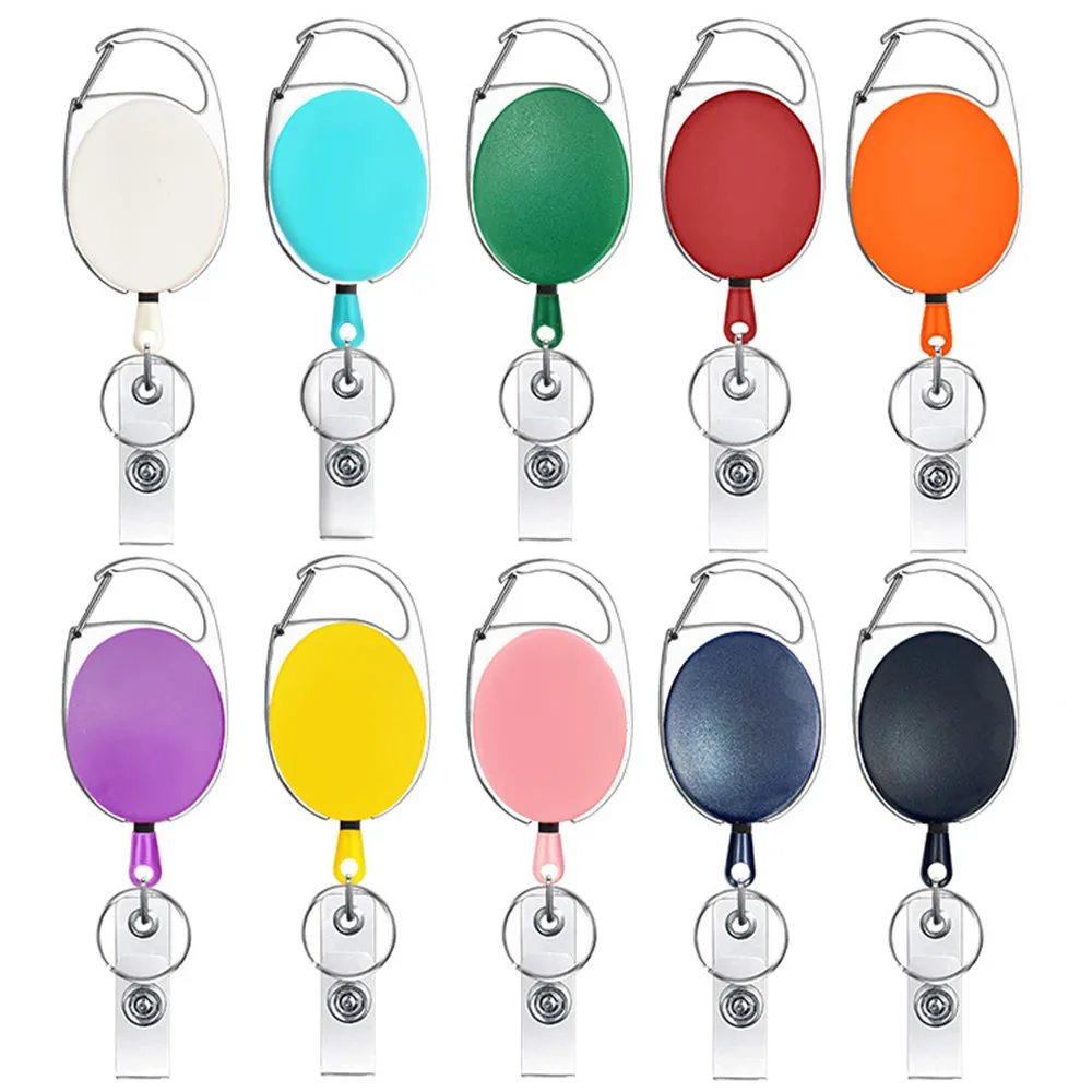 Zinc Alloy Telescopic Easy-Pull Buckle Lanyard Clip Key Chain Name Tag Clip Key Ring Id Card Key Ring