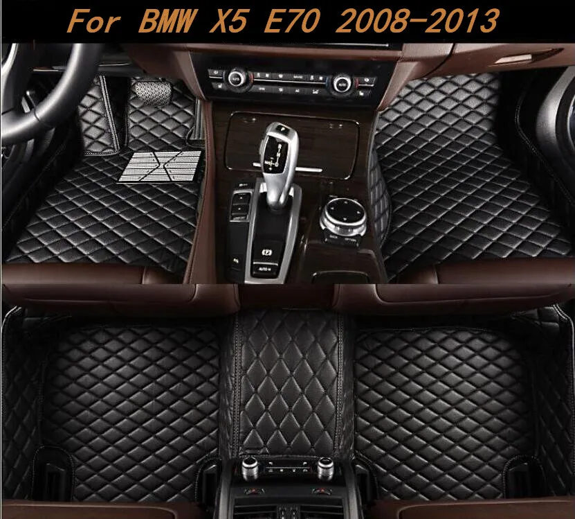 Car 3D Luxury Leather Car Floor Mats Fits For BMW X5 E70 2008 2009 2010 2011 2012 2013 EMS Free shipping