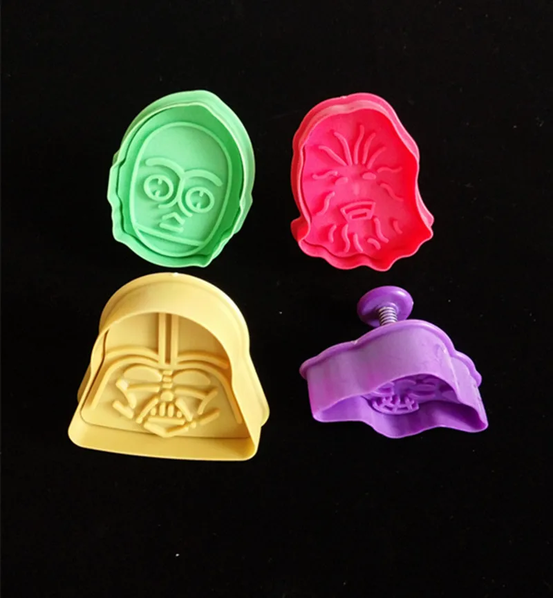 Star VANBaby Yoda Anime Figure Cookie Mould, DIY Baking Party Decoration, Children Toy Gifts, 4Pcs