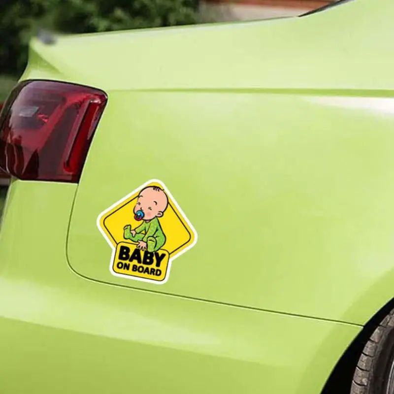 Baby On Board Sticker Kids Safety Reflective Vehicle Car Signs Self-Adhesive Warning Sticker for Driver