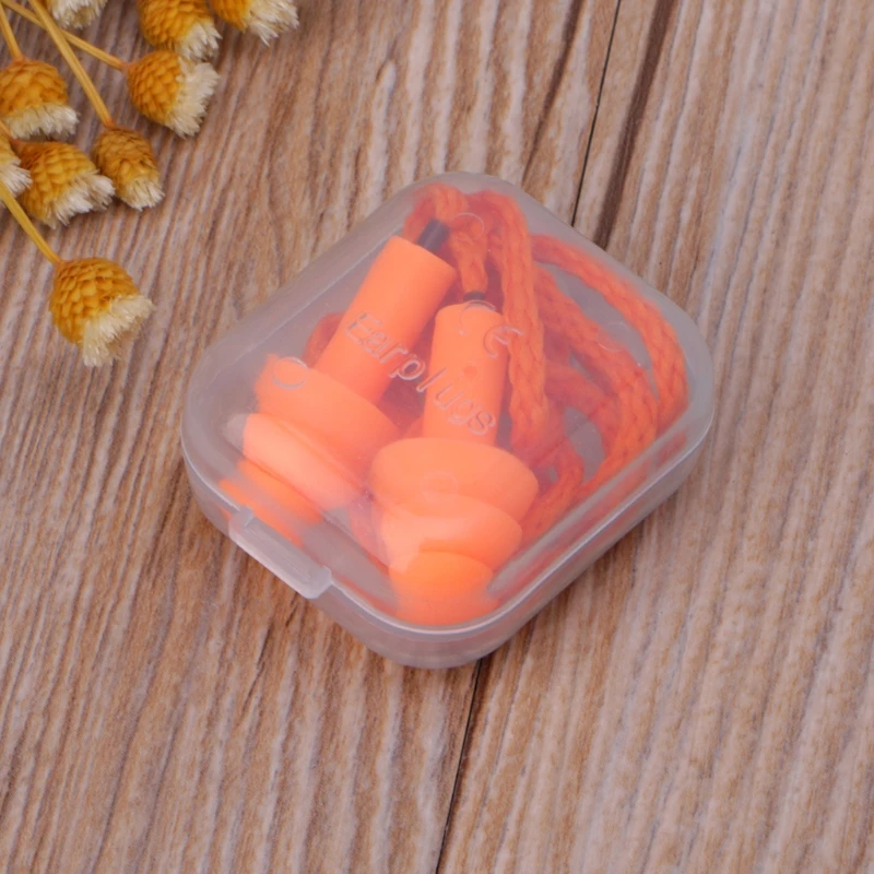 

Soft Silicone Wired Ear Plugs Noise Reduction Caps Earmuffs Hearing Protection