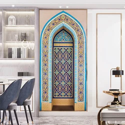 Creative Arab Door Frame Art Mural Sticker Home Decor Bedroom Living Room Door Wall Stickers Self-adhesive Vinly Wall Poster