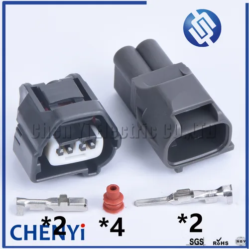 Imagen 1 del producto 2 juegos de conector automotriz de 2 pines 1JZ-GTE 2JZ-GTE 90980-10947 enchufe del sensor de posición del cigüeñal 7283-7023-10 para Lexus Toyota