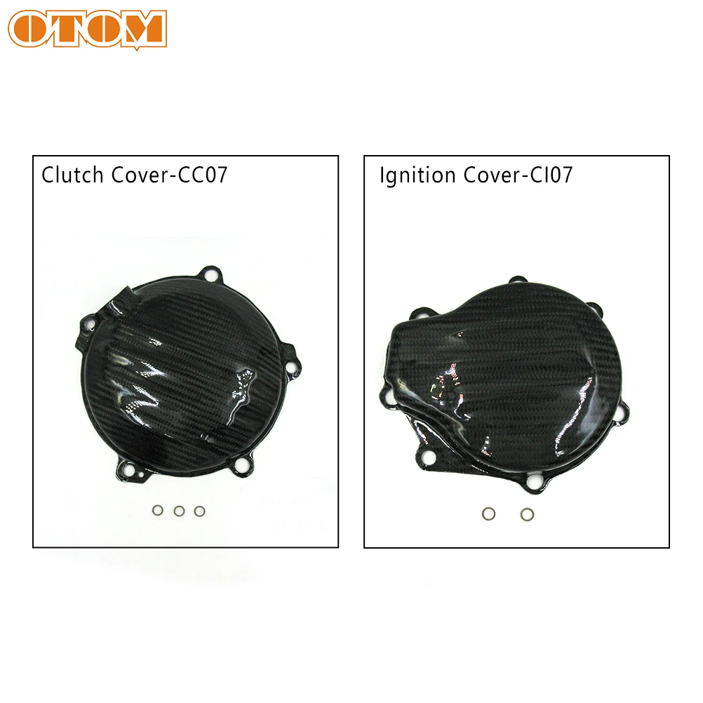 

OTOM For KTM EXC XCW SX 450 500 Dirt Bike Enduro Black Carbon Fiber Stator Magneto Cover and Clutch Cover Motorcycle Accessories