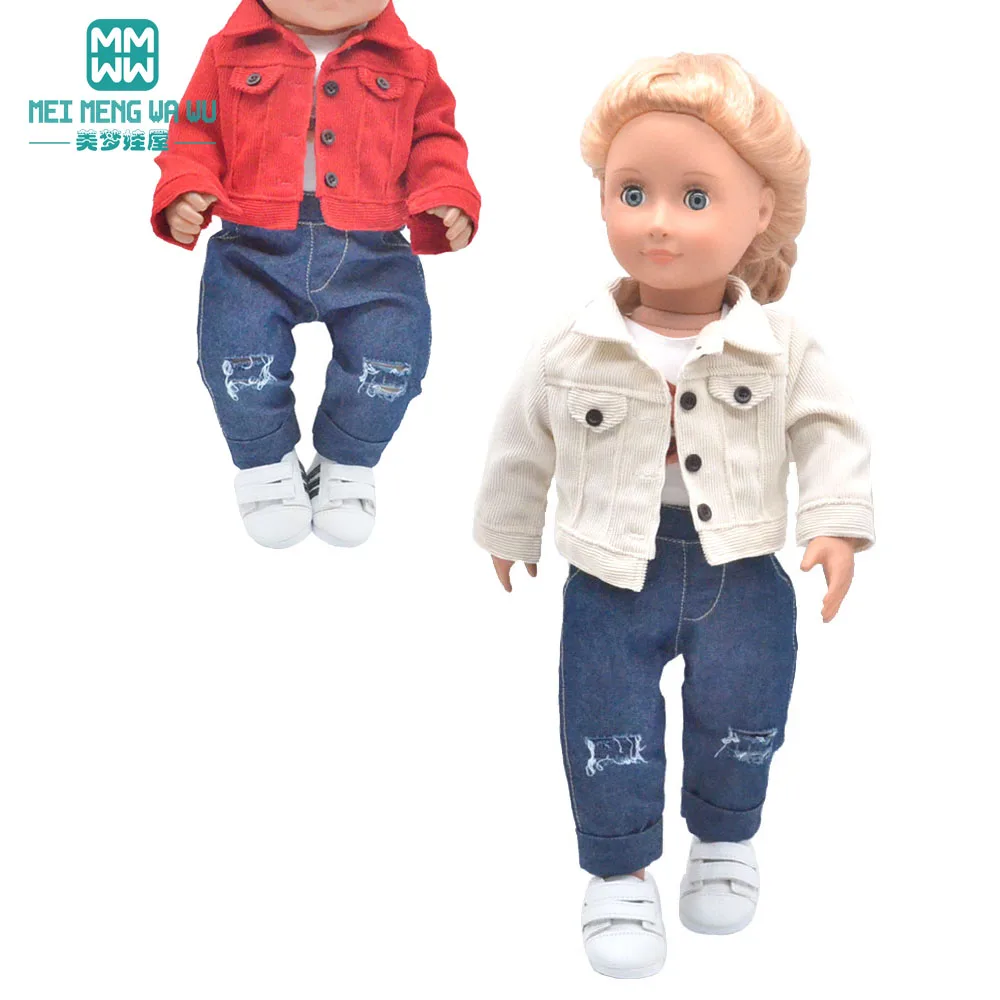 Baby clothes for doll fit 43cm new born doll accessories and american doll Fashion Jackets, jeans, shoes