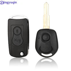 Jingyuqin-Étui de clé de voiture pliable à distance, coque de clé, porte-clés pour Ssangyong Actyon SUV, 2 boutons