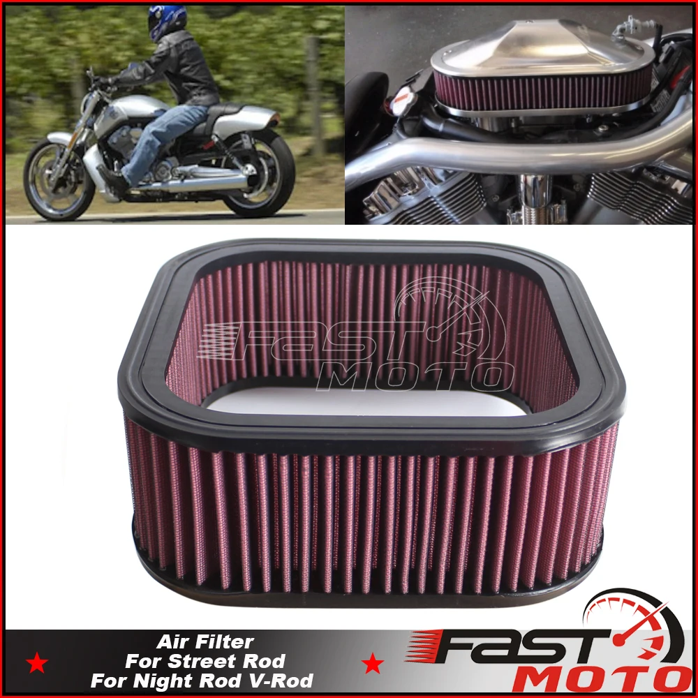 Rectangle Square Air Filter Air Cleaner For Night Rod VRSCD 06-08 Street Rod VRSCR 06-07 V-Rod VRSCSE/2 VRSCA 2002-2013