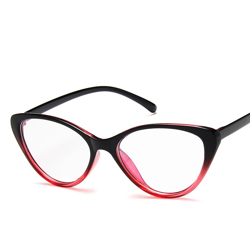 Trendy Spectacle Frame Anti Blue Light Glasses Cat Eye Women Brand Designer Eyewear Optical Myopia Nerd Black Purple Eyeglasses
