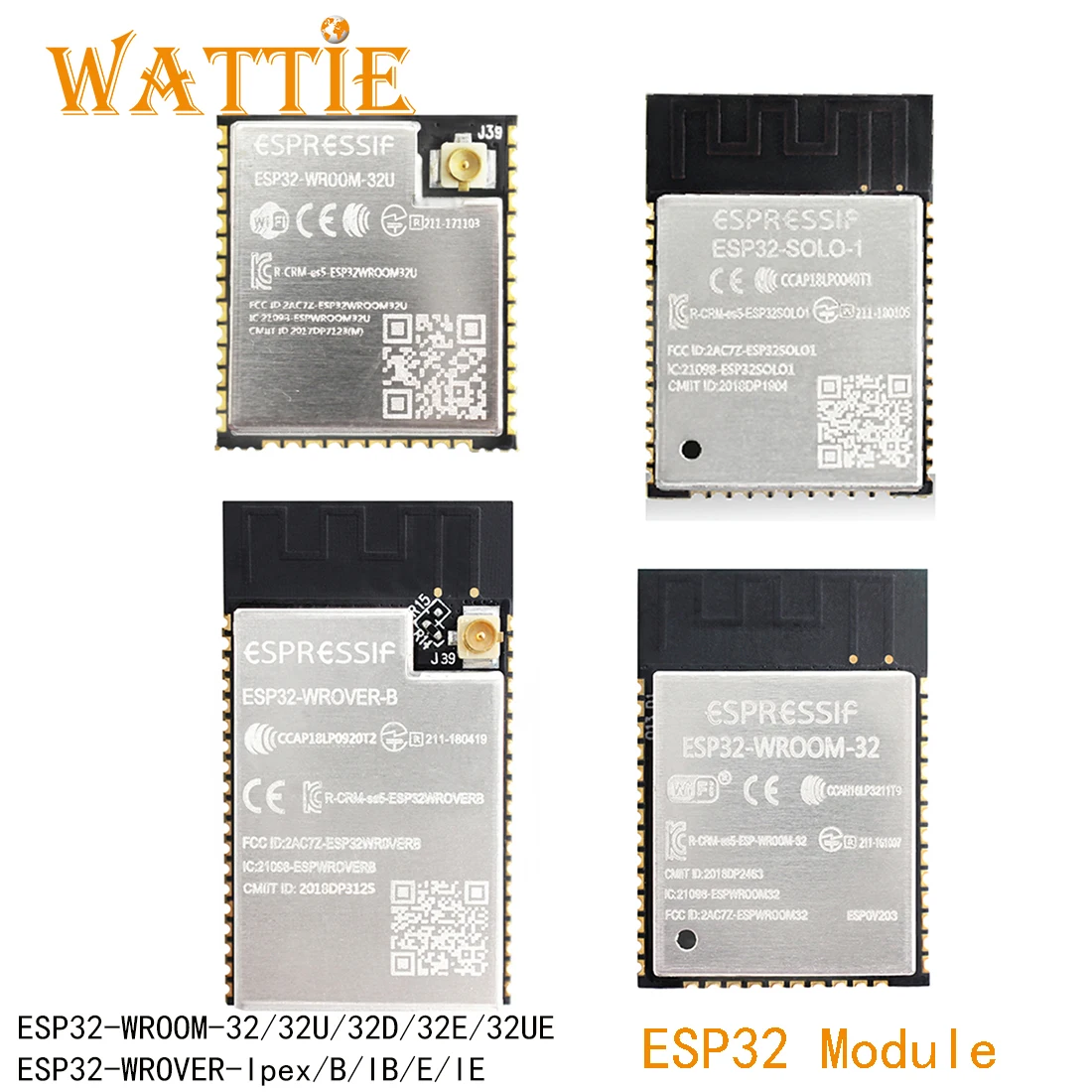 5pcs ESP32 module ESP32-WROOM-32 ESP32-WROOM-32D ESP32-WROOM-32U ESP32-WROOM-32E ESP32-WROOM-32UE ESP32-WROVER ESP32-WROVER-I IB