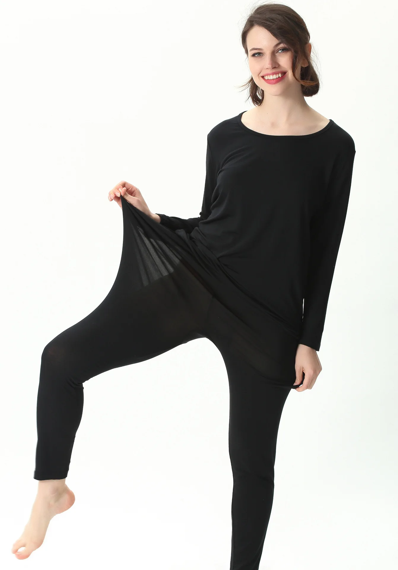Fdfklak 2023 Autumn Winter Women Pajamas Set Plus Fat Oversized High Stretch Modal Home Clothes Sleepwear Underwear Suit XL-7XL