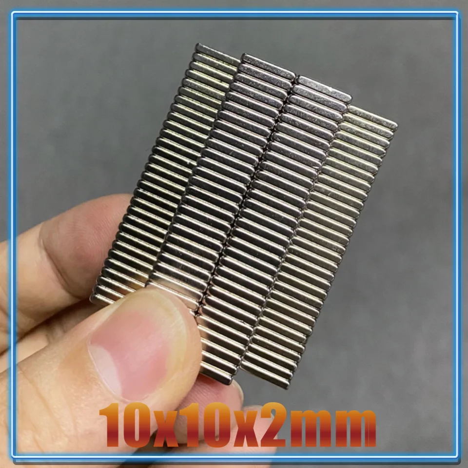 20~200Pcs 10x10x2 Neodymium Magnet 10*10*2 N35 NdFeB Magnets Block Super Powerful Strong Permanent Magnetic imanes Block