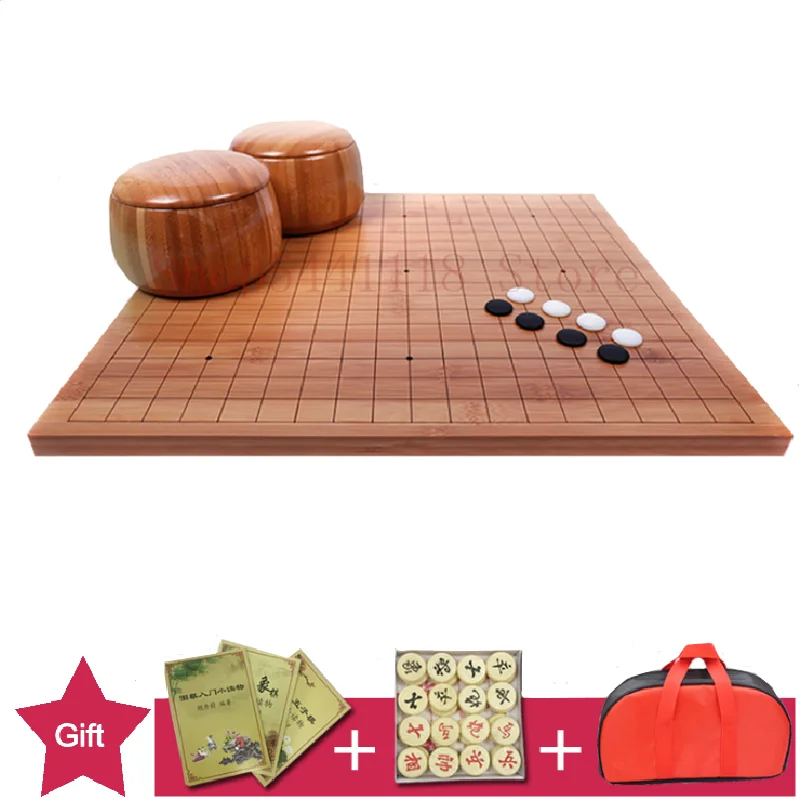 

Go Chess Set 361 Pieces For 19 Road Wood Board Flat Cover Bamboo Jar Chinese Game of Go Melamine Yunzi Weiqi