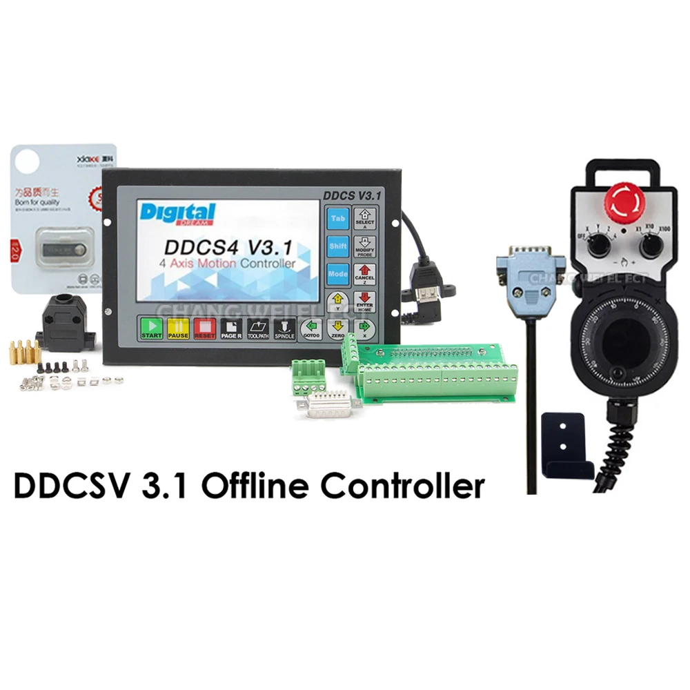 Sell Like Hot Cakes! Ddcsv3.1 500khz 3/4 Axis Cnc Controller Motion Control System Mach3 Offline Pulse Mpg Emergency Stop