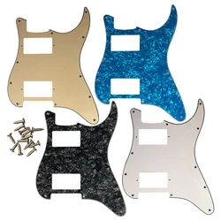 Maskownice gitarowe bez otworu kontrolnego z 11 śrubami do Fender ST HH gitara Strat z PAF Humbucker wielokolorowy bez przełącznika otwór