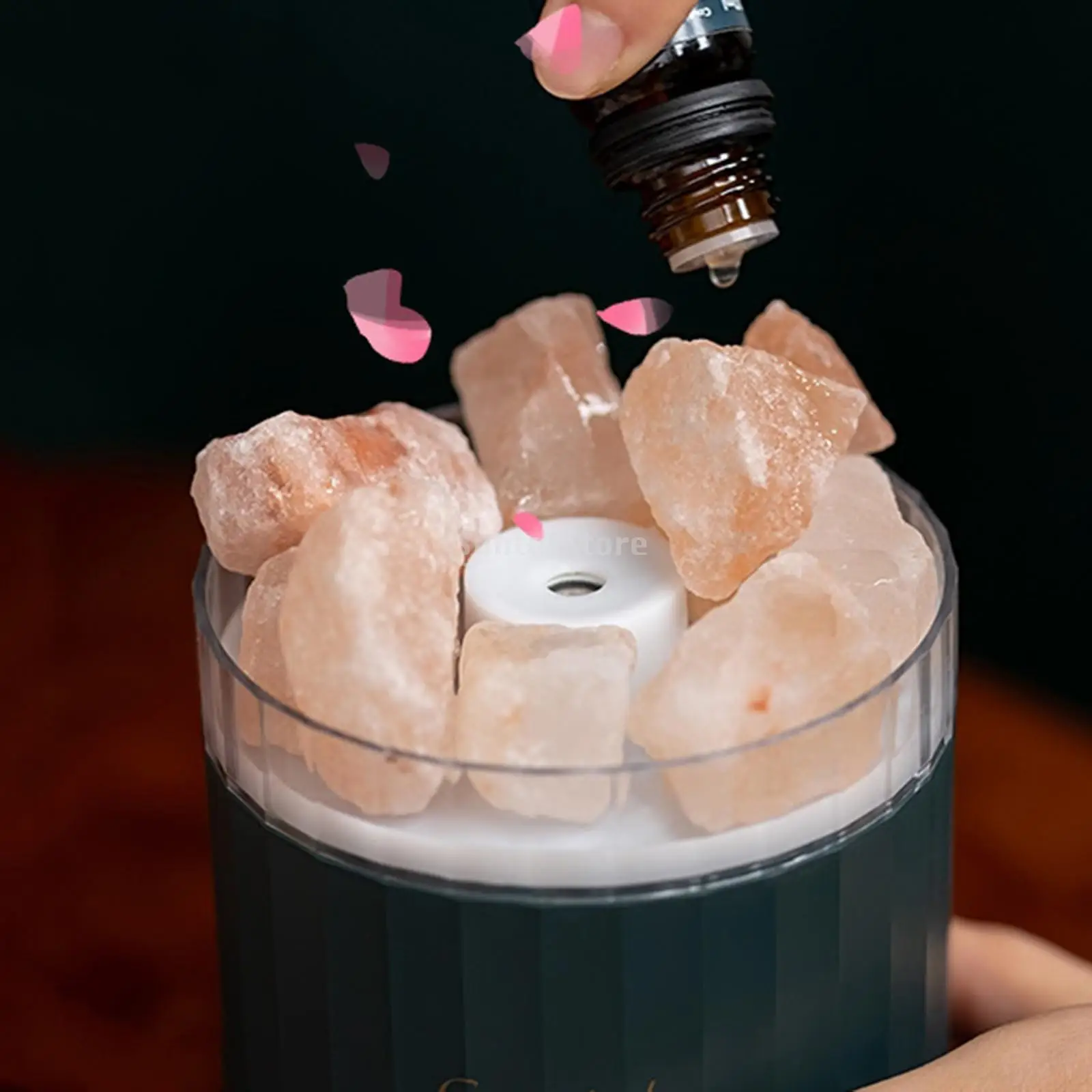 Диффузор эфирного масла 8 часов, Гималайская солевая Лампа Диффузор с 7 меняющимися лампочками, диффузор для ароматерапии, увлажнитель холодного тумана
