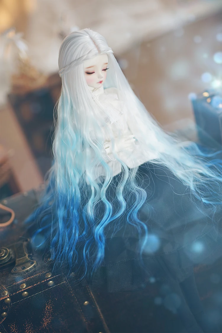 1/6 1/4 1/3 schaal BJD pop pruik oude kostuum Gradiënt lang krullend haar Vintage Pruiken voor BJD/SD pop accessoires C0353