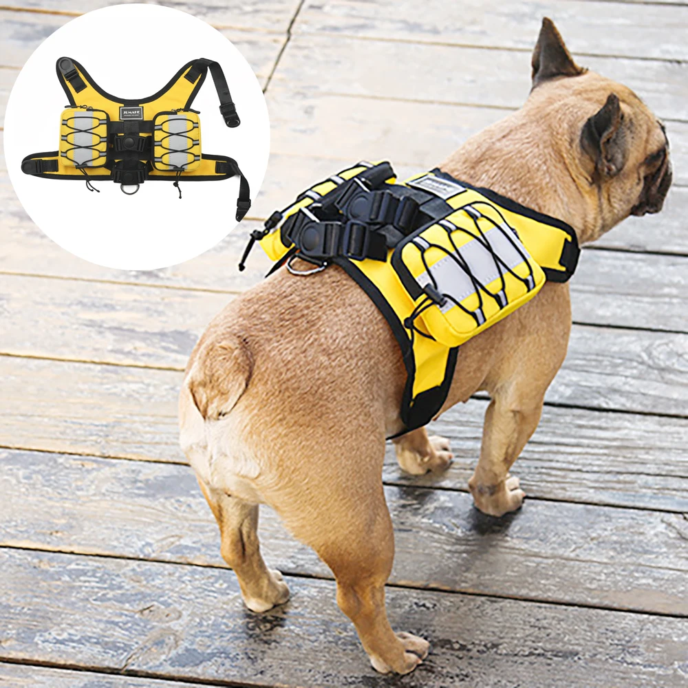 Tactische Hond Harnas Rugzak Nylon Pet Training Vest Met Zelf Rugzak Hond Harnas Voor Kleine Medium Grote Honden