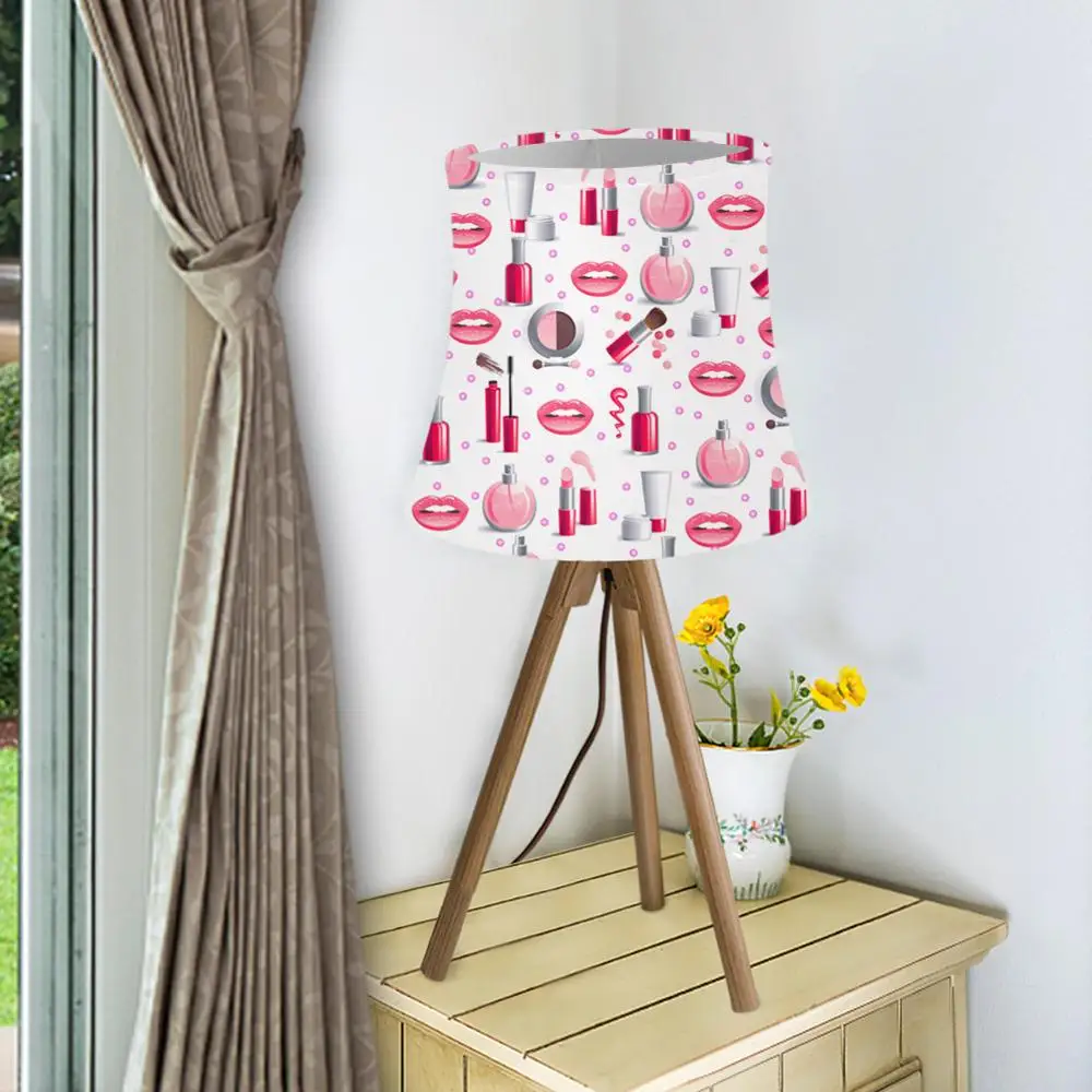 Lipstick Perfume Lips Printing Lampshades Cloth Fabric Table Light Shade Home Decoration Lamp Covers for Pendant Lamp Wall Lamp