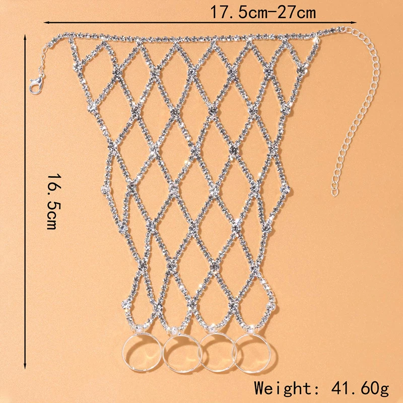 Stonefans Ring Charm Finger Mesh Linked Bracelet Jewelry Femme for Women Hand New Fashion Luxury Bangles 2022 Designer Wholeslae