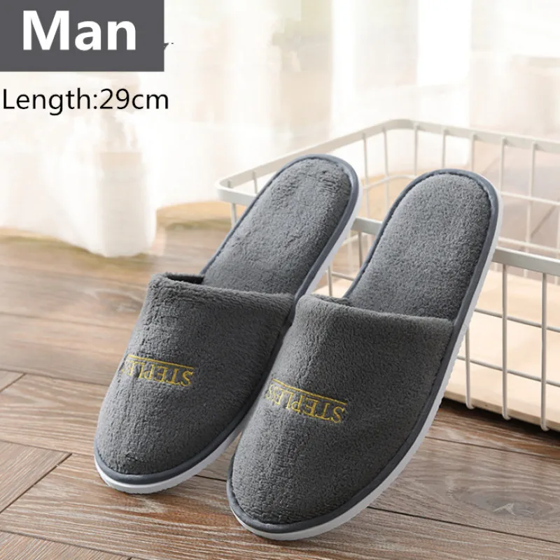 5 Pairs/Lot Winter Slippers Men Women Kids Disposable Hotel Slippers Home Slides Travel Sandals Hospitality Guest Footwear Shoes