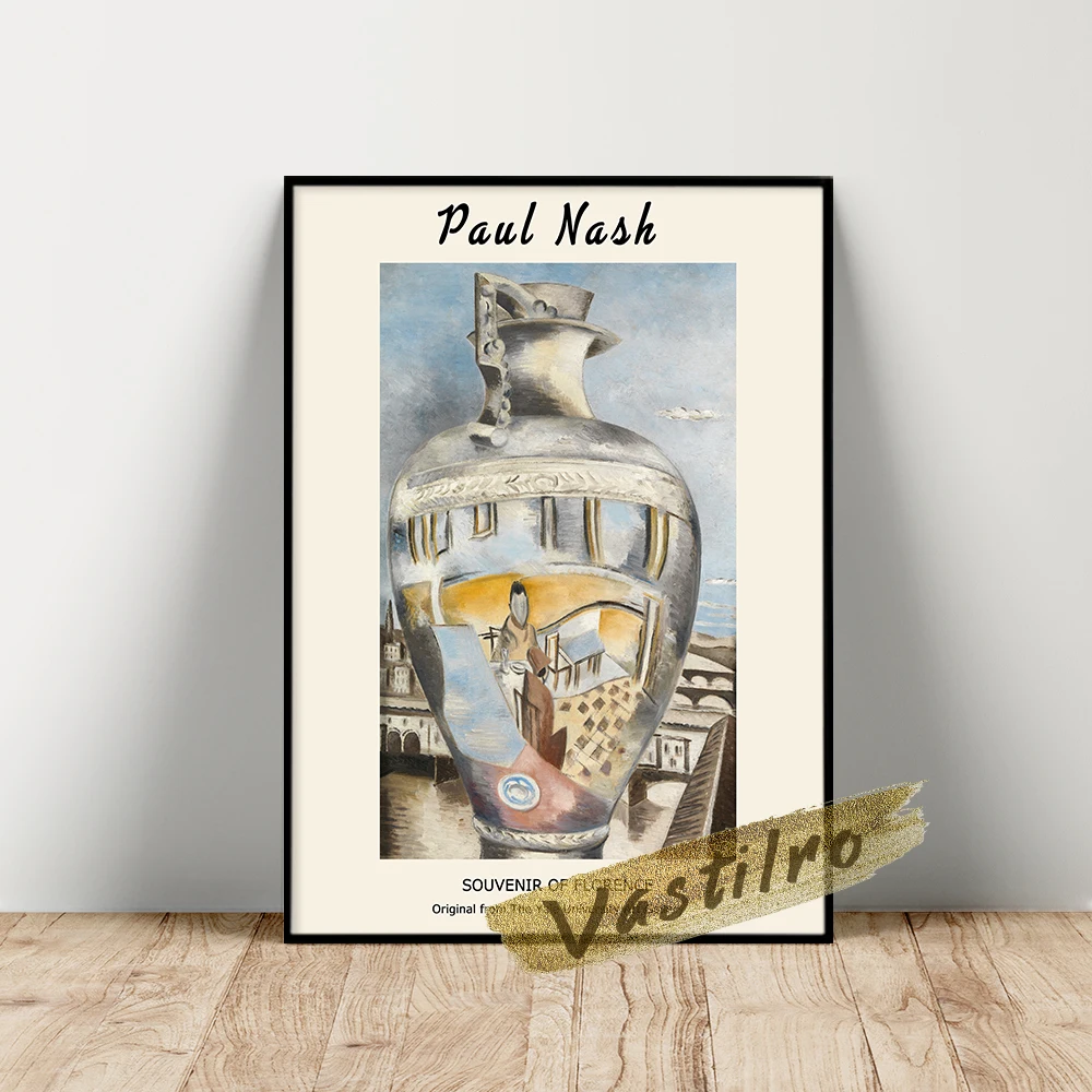 

Paul Nash Exhibition Poster, Nask Souvenir Of Florence Wall Painting, Abstract Surrealism Wall Art, Living Room Wall Sticekrs