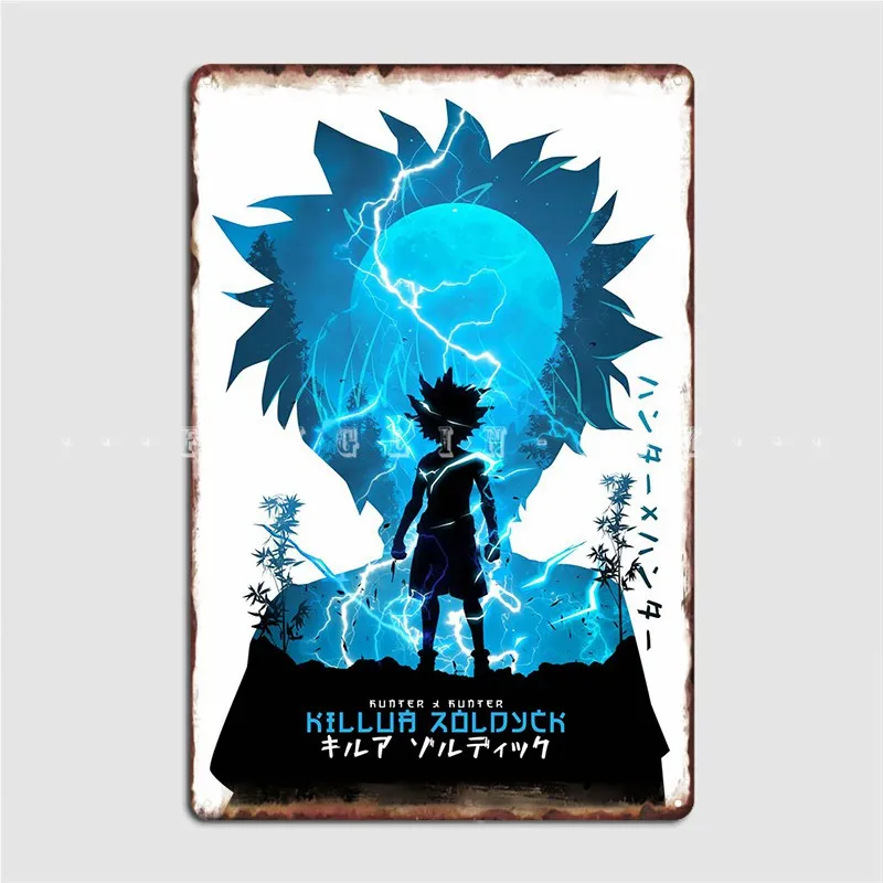 

Killua Zoldyck Metal Sign Plaques Customize Club Home Kitchen Tin Sign Poster