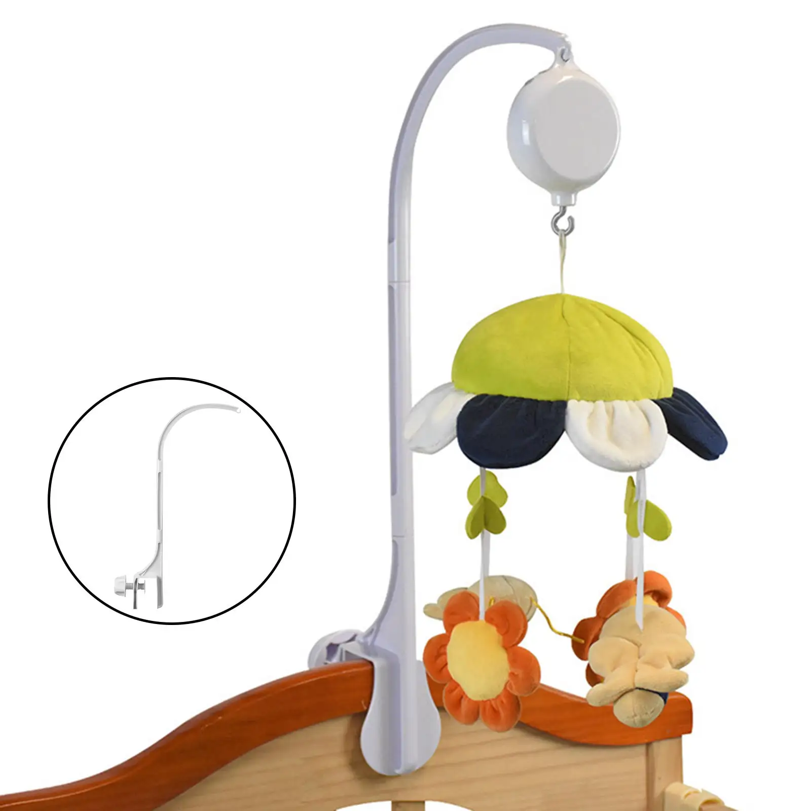 ABS Plastic Adjustable Baby Mobile Bed Bell Holder Music Box Arm Crib Movable Bed Bracket Swivel Arm Bracket  Decoration