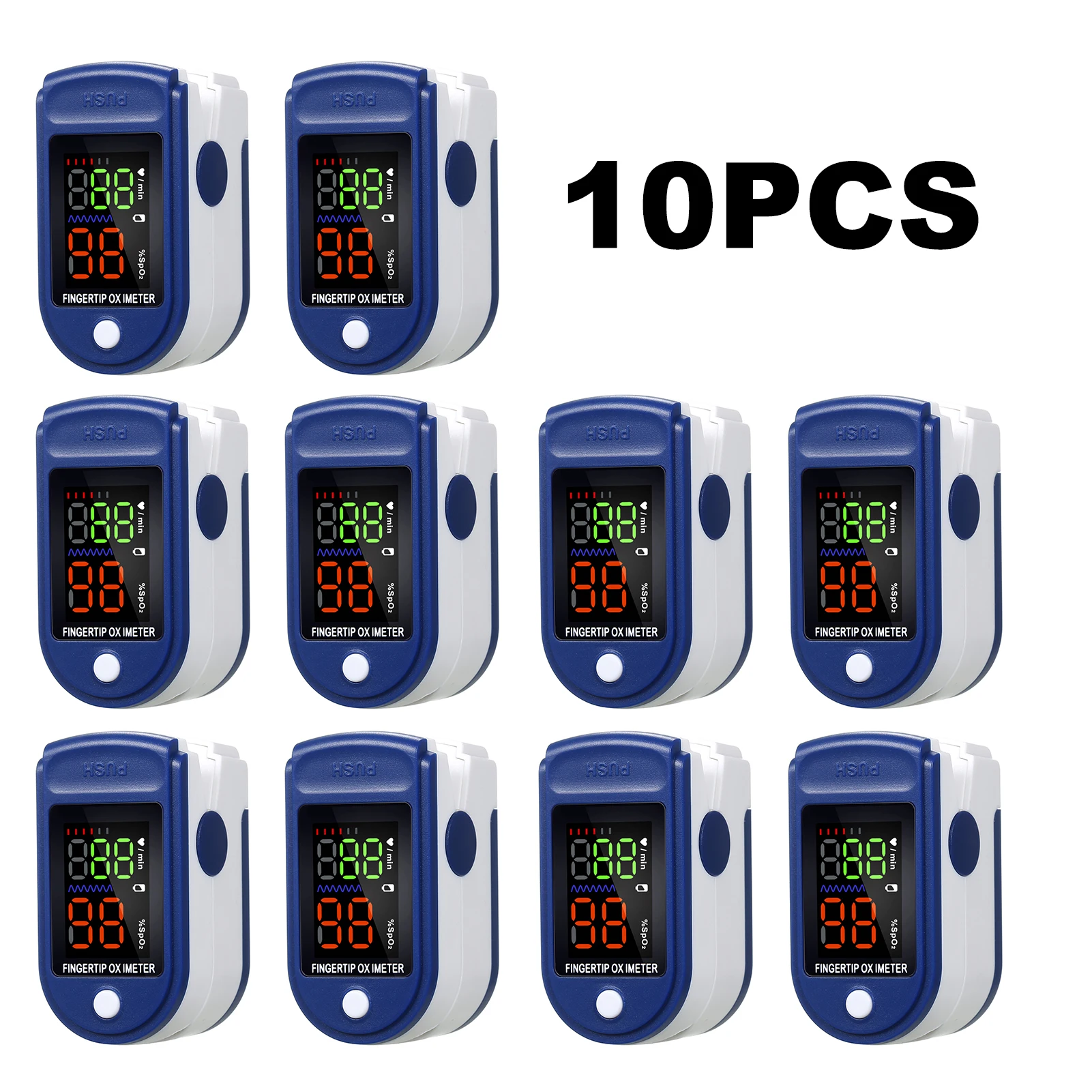 

10Pcs Pulse Oximeter Mini SpO2 Oxygen Saturation Monitor PR Pulse Rate Measuring LED Display oximetro de dedo dropshipping