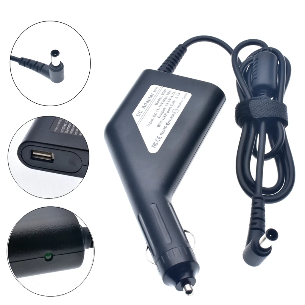 Laptop Car Charger 19.5V 4.7A For Sony VAIO VGA-AC19V10 VGA-AC19V11 VGA-AC19V12 VGP-AC19V26 VGP-AC19V13 Car Adapter 6.5*4.4mm