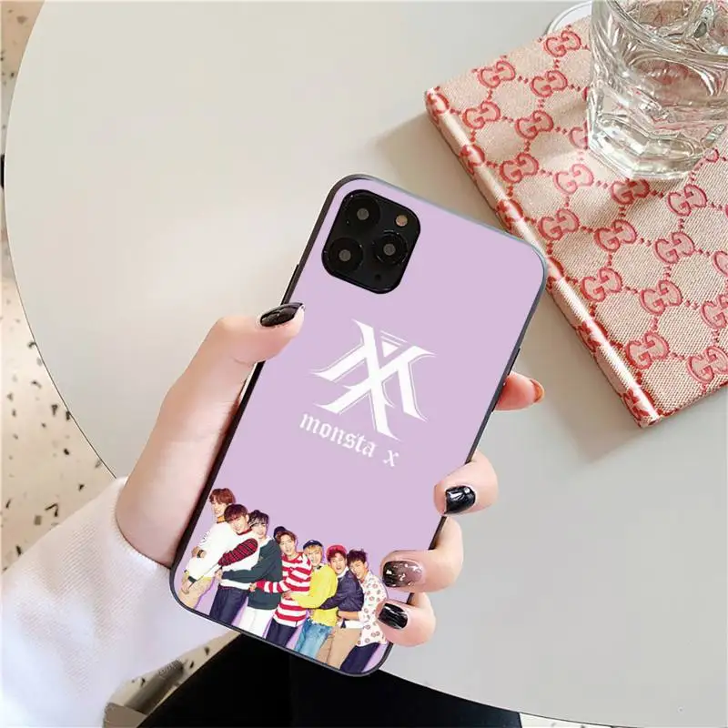 Kpop grupo Menino Monsta X Soft Phone Case Capa for iphone 13 11pro 12pro MAX 8 7 6 6S Plus X XS MAX 5 5S SE XR Fundas Capa