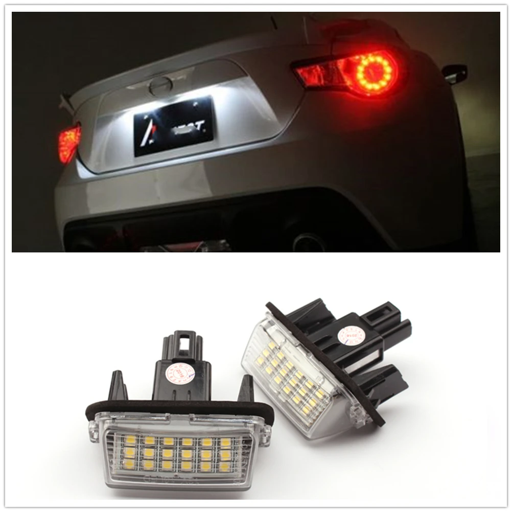 

Pair LED License Plate Light For Toyota Yaris 2012+ Camry 2013 White Signal Indicator Rear Trunk Number Guard Panel Lamp Bulb